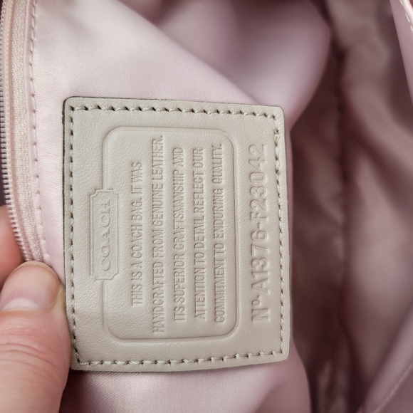 Coach Madison Sophia Embossed Satchel Sand Shoulder bag w Shoulder Strap - Picture 6 of 13